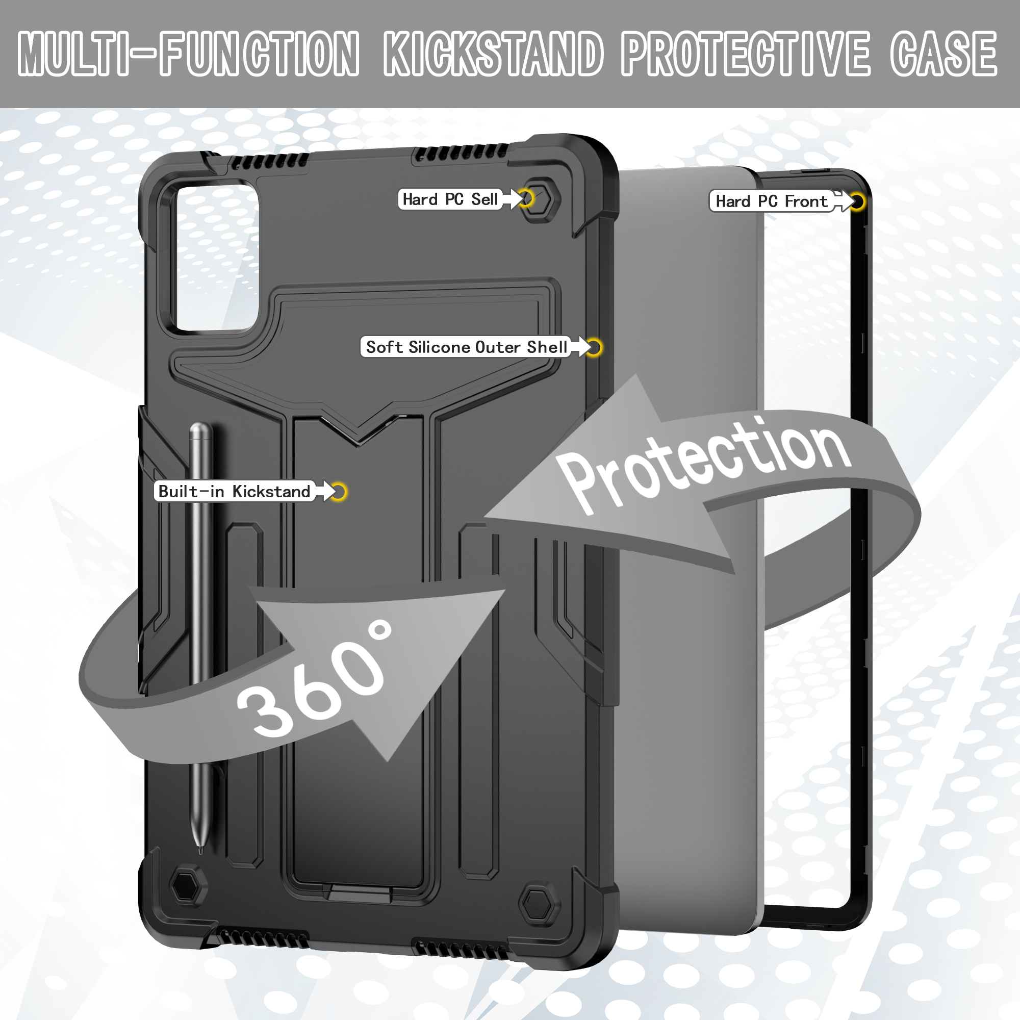 Lenovo Tablet M11 Accessories - Funda resistente con soporte para Lenovo