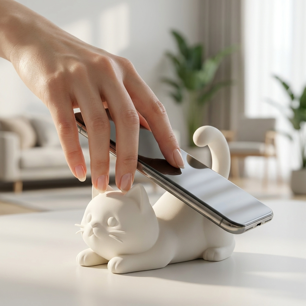 Tablet Stand Accessories - Figura de Gato Impresa en 3D,
